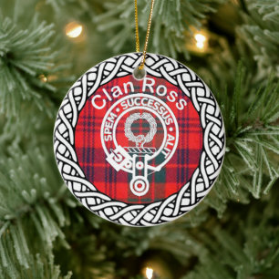 Décoration En Céramique Clan écossais Ross Tartan et Crest