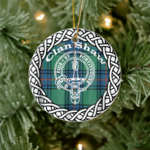 Décoration En Céramique Clan écossais Shaw Tartan et Crest