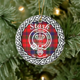 Décoration En Céramique Clan écossais Stark Tartan et Crest