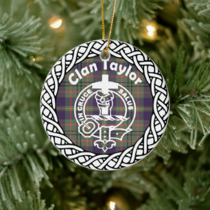 Décoration En Céramique Clan écossais Taylor Tartan et Crest