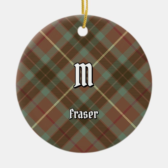 Décoration En Céramique Clan Fraser Chasse Météo Tartan (Devant)