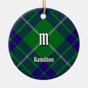 Décoration En Céramique Clan Hamilton Chasse Tartan Ornament en céramique