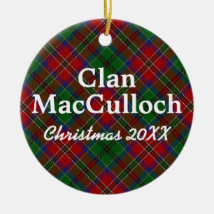 Décoration En Céramique Clan MacCulloch Scottish Tartan