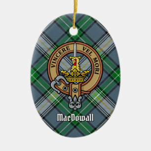 Décoration En Céramique Clan MacDowall Crest sur Tartan