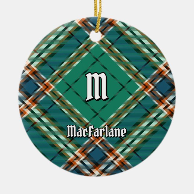 Décoration En Céramique Clan MacFarlane Tartan de chasse antique (Devant)