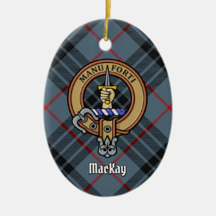 Décoration En Céramique Clan MacKay Crest sur Blue Tartan