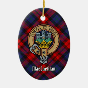 Décoration En Céramique Clan MacLachlan Crest sur Tartan