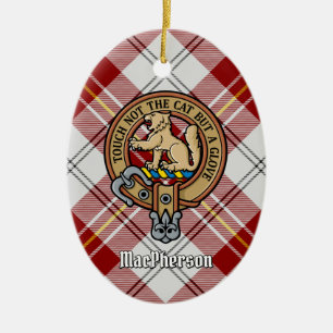 Décoration En Céramique Clan MacPherson Crest sur la robe rouge Tartan