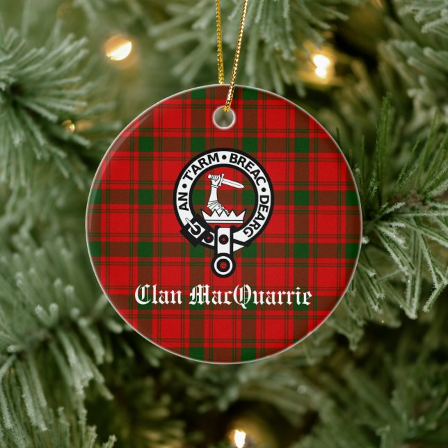 Décoration En Céramique Clan MacQuarrie Tartan et Crest (Arbre)