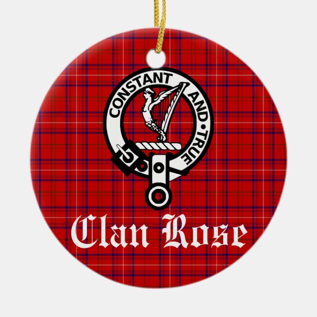 Décoration En Céramique Clan Rose Crest et Tartan Personnalisé (Devant)