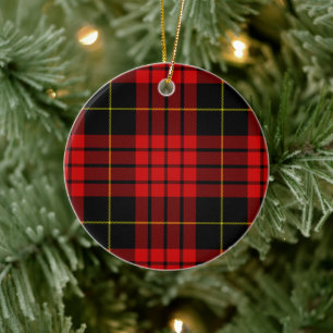 Décoration En Céramique Clan rouge et noir MacQueen Tartan