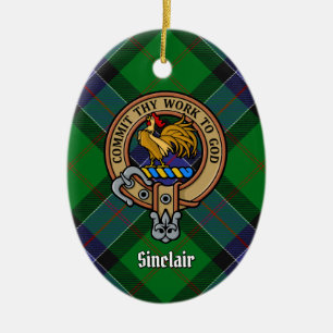 Décoration En Céramique Clan Sinclair Crest sur la chasse Tartan