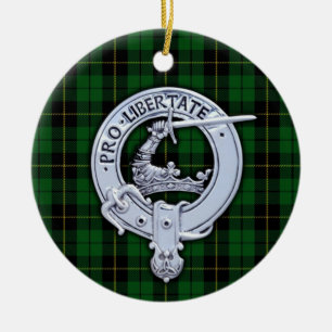 Décoration En Céramique Clan Wallace Crest & Hunter Tartan