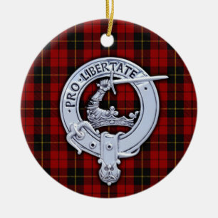 Décoration En Céramique Clan Wallace Crest & Tartan
