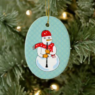 Décoration En Céramique Clarinet Snowman