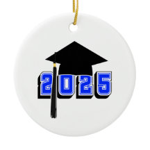 Classe de 2025 Mortar Board Design Ornament en cér