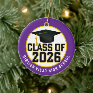Décoration En Céramique Classe Letterman de 2026 - Diplôme Photo