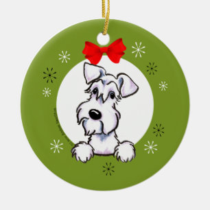 Décoration En Céramique Classique naturel de Noël d'oreilles de Schnauzer