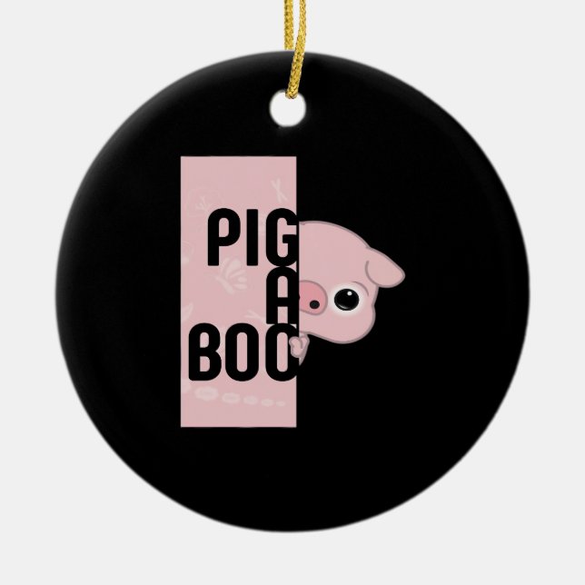Décoration En Céramique Cochon A Boo (Devant)