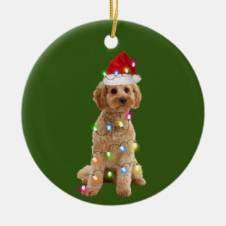 Décoration En Céramique Cockapoo avec Noël Scafts anta Casquette