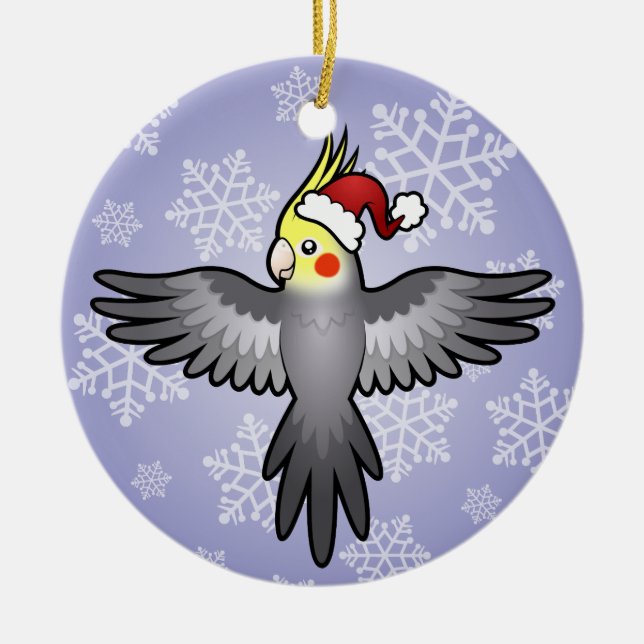 Décoration En Céramique Cockatiel de Noël (Devant)