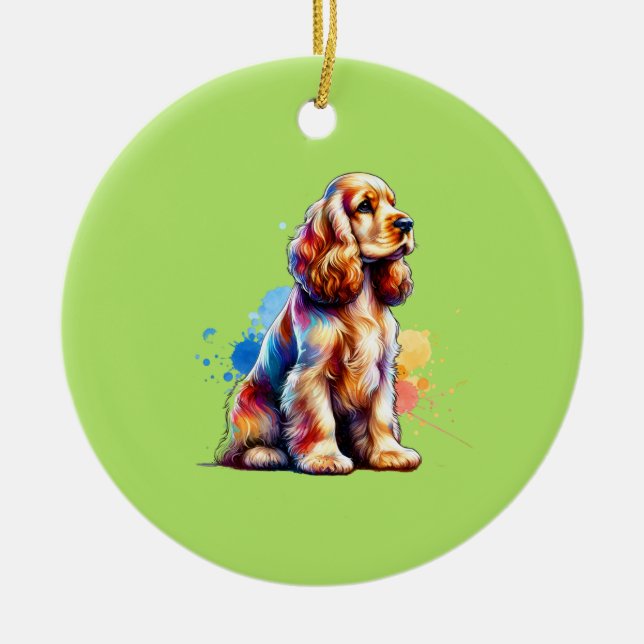 Décoration En Céramique Cocker Spaniel Chien (Devant)