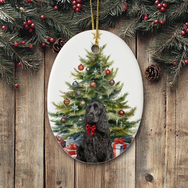 Décoration En Céramique Cocktail noir roux Chien espagnol (Créateur téléchargé)