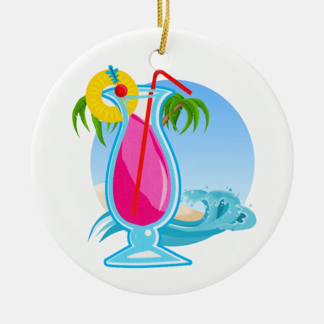 Décoration En Céramique Cocktail tropical (Devant)