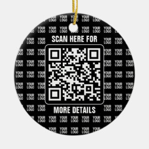 Décoration En Céramique Code QR promotionnel (modifiable) plus motif de lo