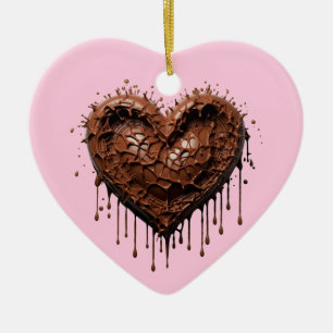 Décoration En Céramique Coeur chocolat Valentine