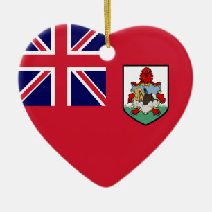 Décoration En Céramique Coeur de drapeau des Bermudes
