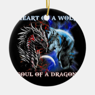 Décoration En Céramique Coeur De L'Âme De Loup D'Un Dragon - Dragon Cool -
