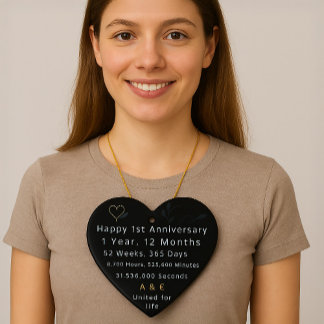 Décoration En Céramique Coeur du 1er anniversaire