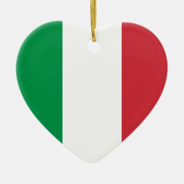 Décoration En Céramique Coeur du drapeau italien (Devant)