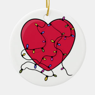 Décoration En Céramique Coeur éclairé