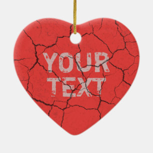 Décoration En Céramique Coeur en céramique criqué   d'ornement de rouge de