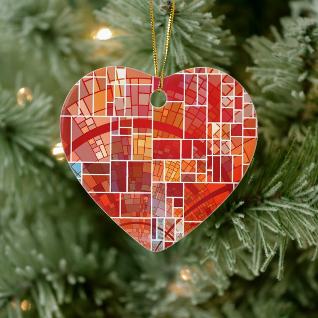 Décoration En Céramique Coeur en verre tendu (Arbre)