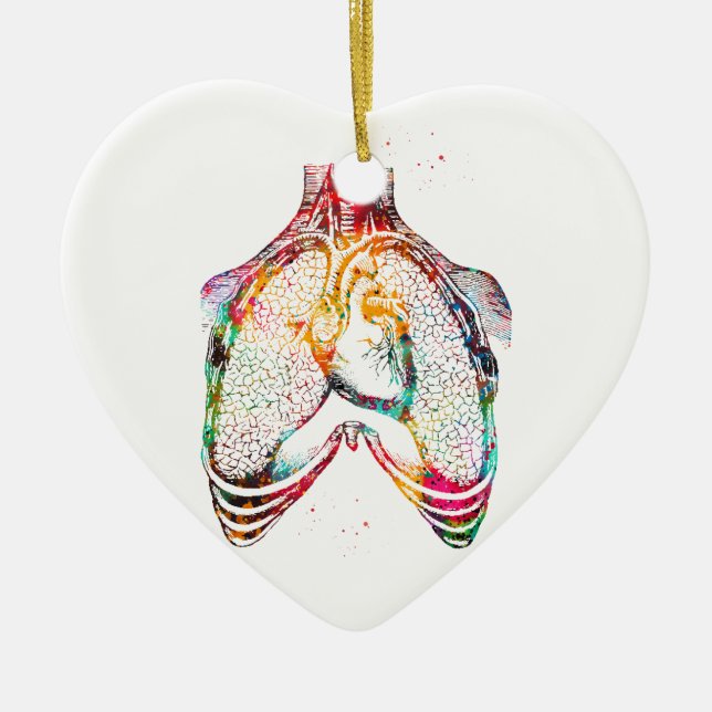 Décoration En Céramique Coeur et poumons humains (Devant)