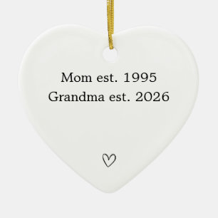 Décoration En Céramique Cœur personnalisé de maman à grand-mère