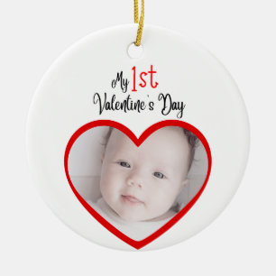Décoration En Céramique Coeur rouge moderne mignon Ma 1ère Saint Valentin