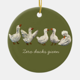 Décoration En Céramique Coin Coin Calme : Nuit Étoilée Oie Canard Blanc