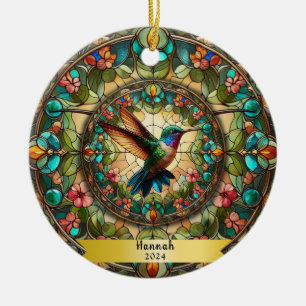 Décoration En Céramique Colibri Aspect Verre Cathédrale Personnalisé