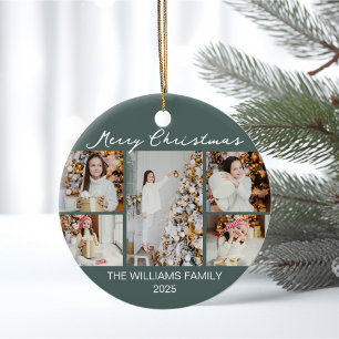 Décoration En Céramique Collage photo de Noël chic Commémoratif 2025