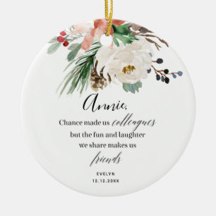 Décoration En Céramique Collègues personnalisés Noël Ornament floral