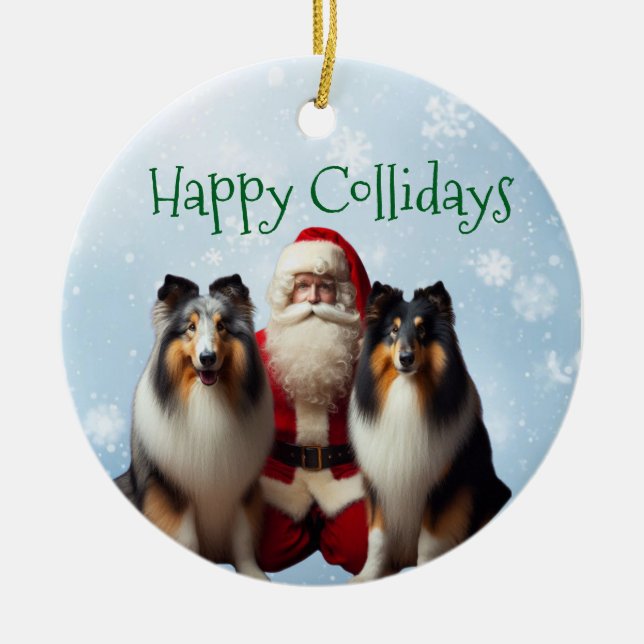 Décoration En Céramique Collie Christmas Ornament  (Devant)
