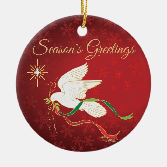 Décoration En Céramique Colombe blanche (Devant)