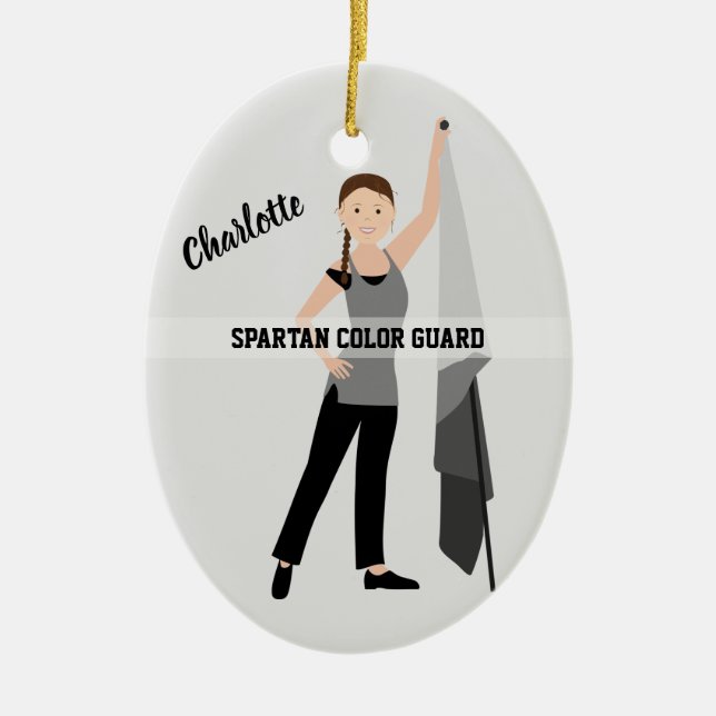 Décoration En Céramique Color Guard Brunette Hair Gray & Black (Devant)