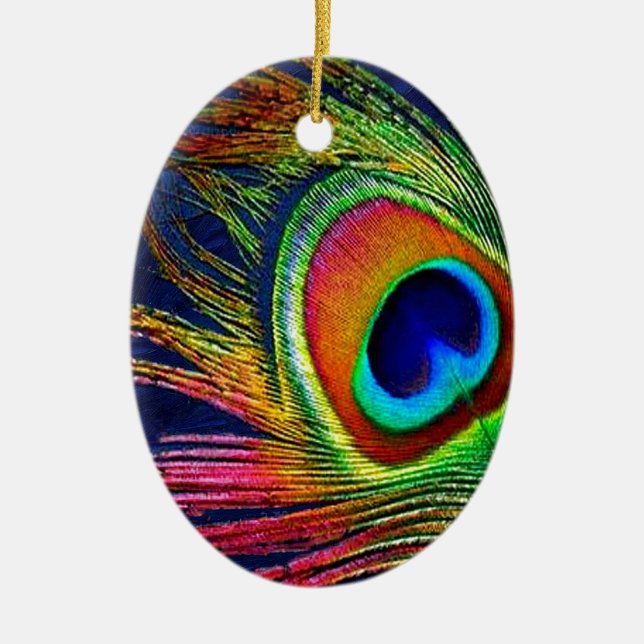 Décoration En Céramique Colorful Peacock Feather (Devant)