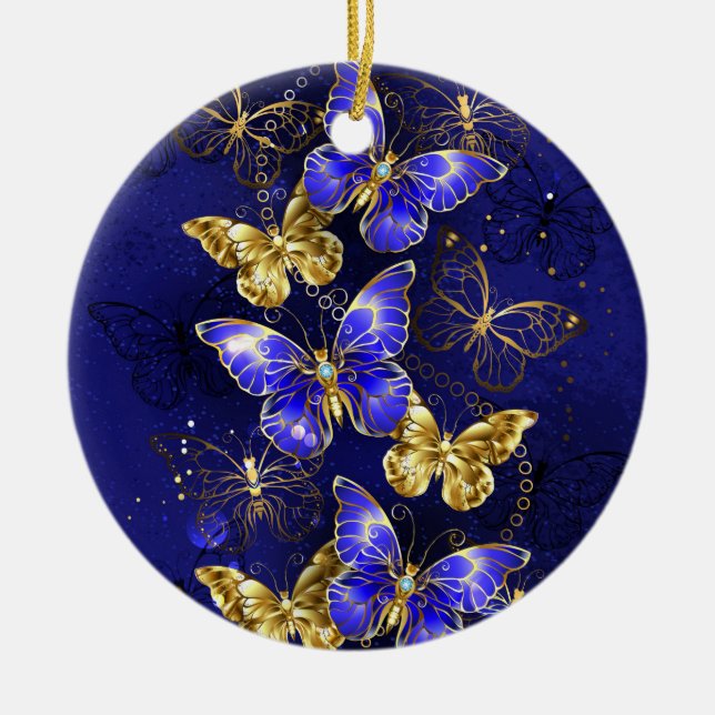 Décoration En Céramique Composition avec papillons Sapphire (Devant)