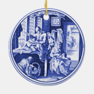 Décoration En Céramique Conception bleue néerlandaise vintage de tuile de